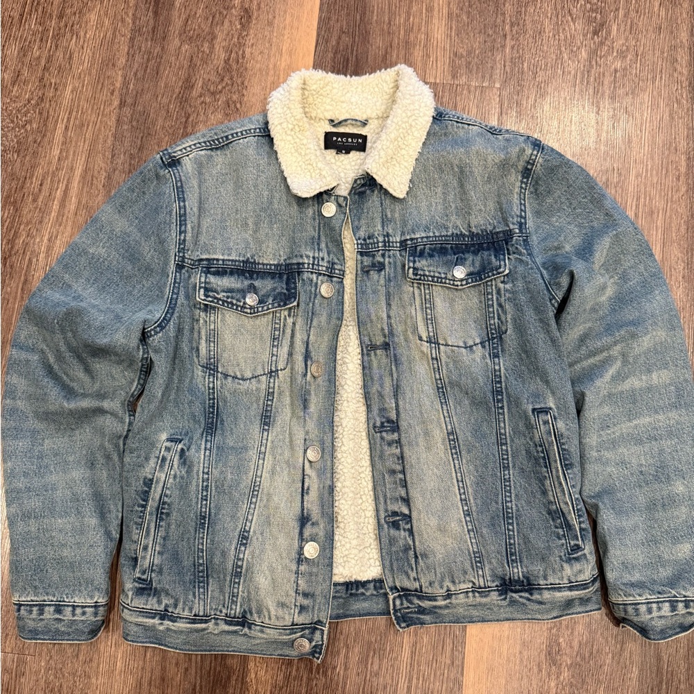 PacSun Blue Denim Jacket with Sherpa Lining